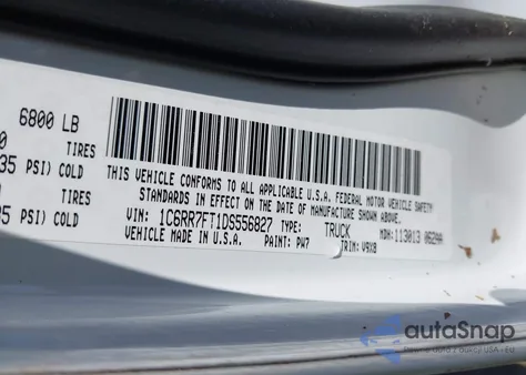 2013 Ram 1500 Express z USA, uszkodzony, nr VIN 1C6RR7FT1DS556827